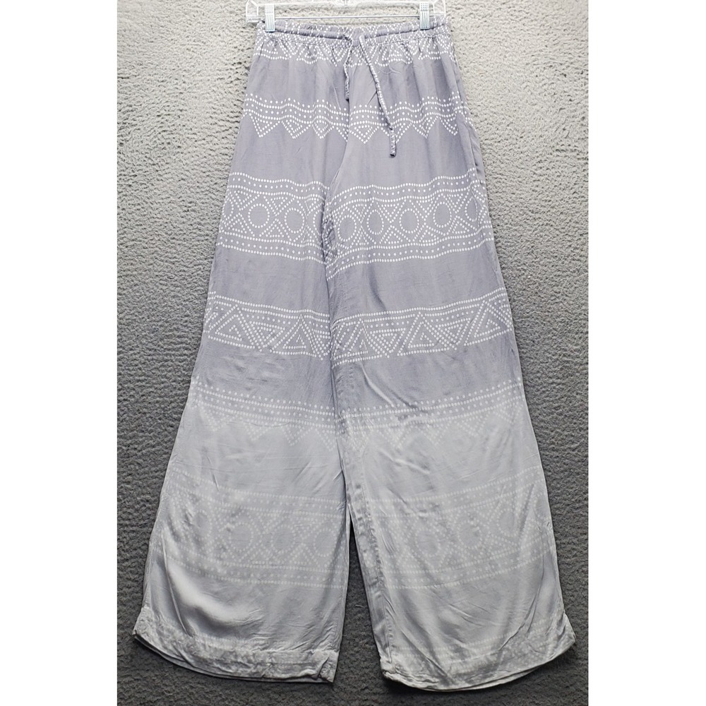 Surf Gypsy Palazzo Pants Womens M Multi Pointillist Dot Print Boho Drawstring